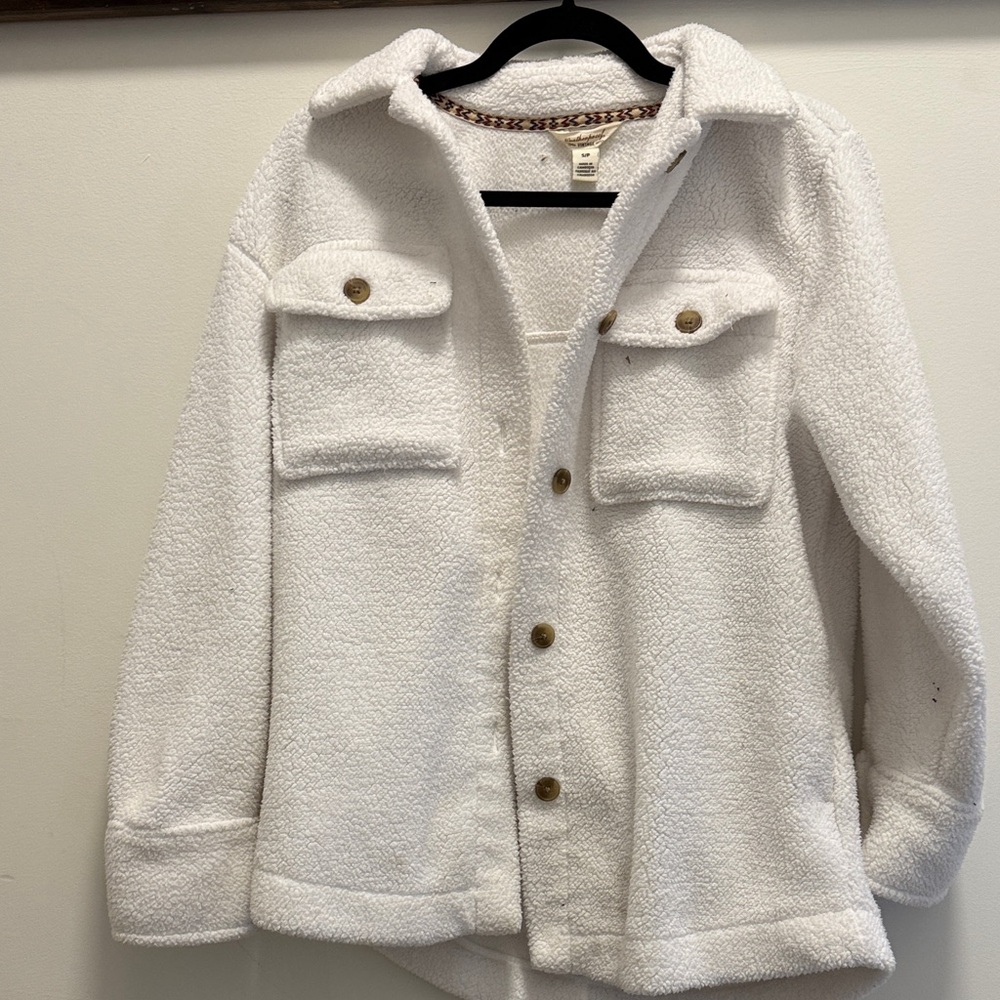 Women's White oversized Sherpa Jacket